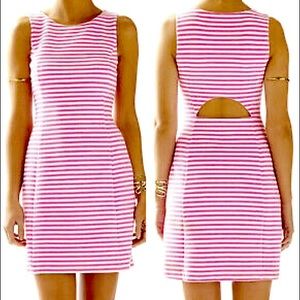 Lilly Pulitzer Cutout Pink/White Striped Dress XS